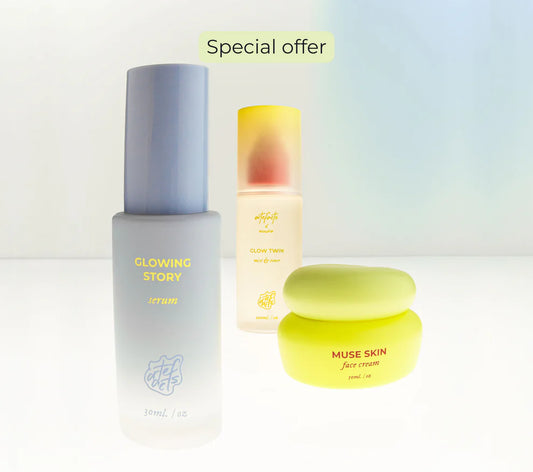 On-the-Go Glow Trio Двокомпонентний міст-тонет&сяюча сироватка&крем для обличчя