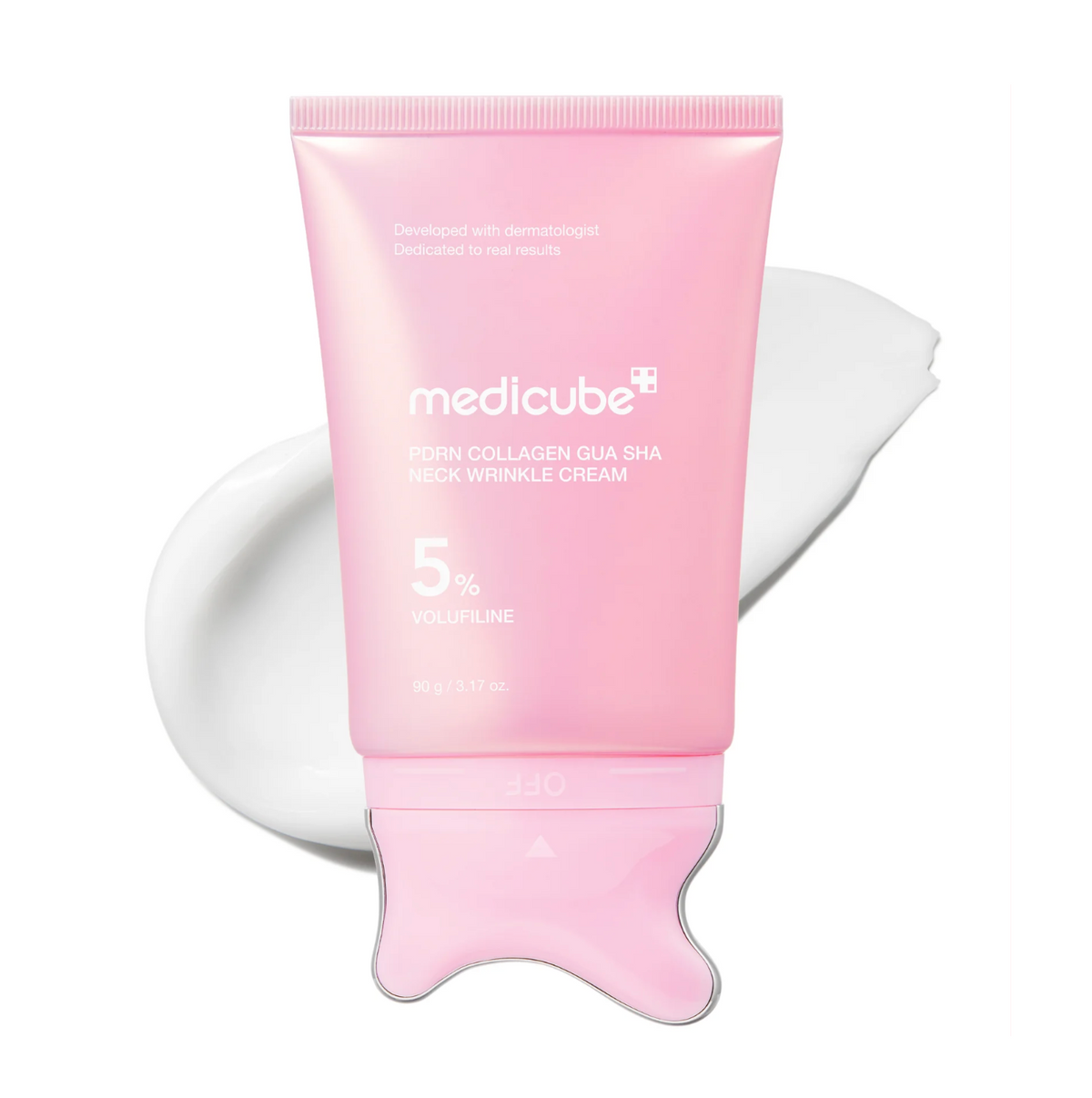 Medicube PDRN Collagen Gua Sha Neck Wrinkle Cream - Крем для шиї проти зморшок з полінуклеотидами та колагеном
